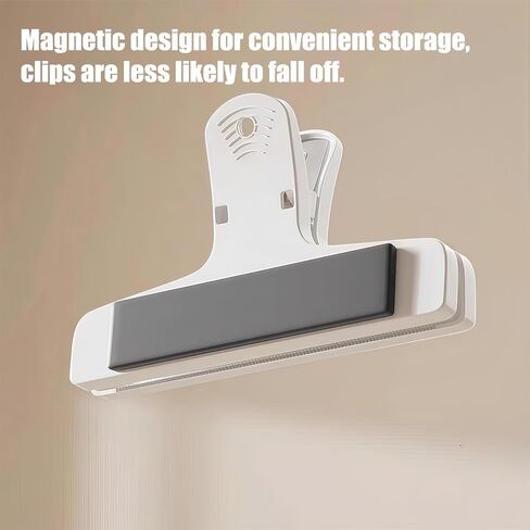 Magnetic Sealing Clips 2-Pack, Refrigerator Magnet Food Bag Clips for Kitchen Chip Snack Sealing, Heavy Duty Plastic Leak-Proof Storage Pins for Home and Office Use in Saudi Arabia