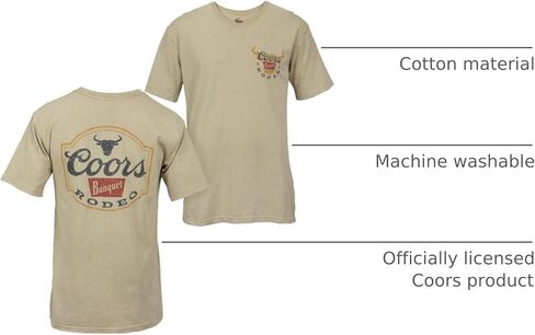 Brew City Coors Banquet Distressed Rodeo Logo Tan Adult Men's Classic Fit T-Shirt in Saudi Arabia