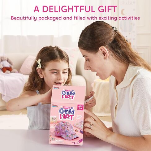 مجموعات كليفر لتزيين قبعة البيسبول الخاصة بك مع 7 ورقات من ملصقات الأحجار الكريمة، مجموعة أنشطة الحرف اليدوية للأطفال، مجموعات الفن والحرف اليدوية، هدايا عيد الميلاد للبنات in Kuwait