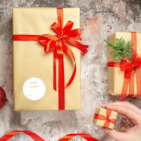 Gold Merry Christmas Gifts Tags Stickers, 30 Pcs Christmas Name Tags for Gifts, 2.5x2.5 Inch Holiday Presents Sticker Labels, Festive Chrismas Name Tag for Gift Wrapping Bags Classroom-D11 in Kuwait