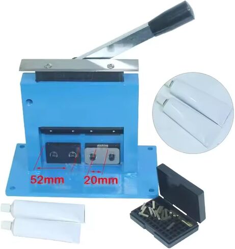 HCAUYNN Aluminum Tube Crimping Sealing Machine with Customizable Letter/Number Embossing Kit for Personalized Sealing, Perfect for DIY Projects and Professional Use in Saudi Arabia