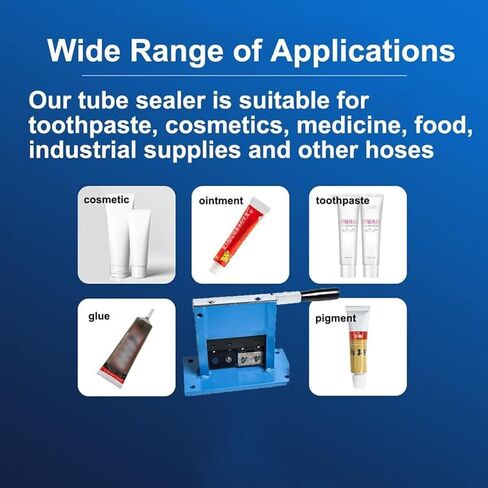 HCAUYNN Aluminum Tube Crimping Sealing Machine with Customizable Letter/Number Embossing Kit for Personalized Sealing, Perfect for DIY Projects and Professional Use in Saudi Arabia