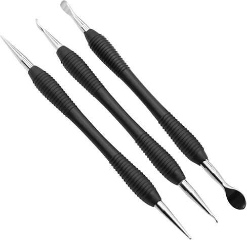 Leather Working Tool Set, 3-Piece Embossing & Carving Kit, Metal Burnishing Stamps, Double-Sided Stylus Tools For Diy Pattern Making in Saudi Arabia