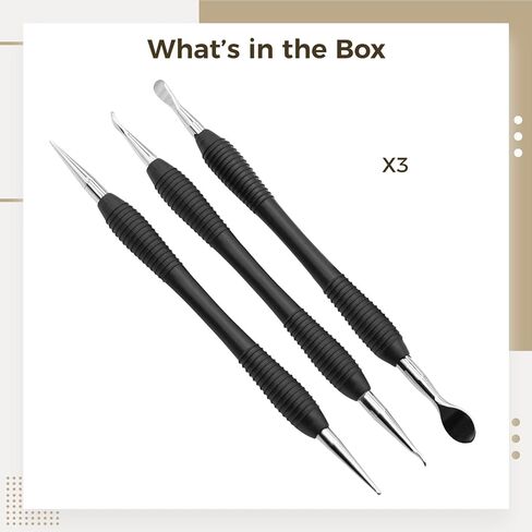 Leather Working Tool Set, 3-Piece Embossing & Carving Kit, Metal Burnishing Stamps, Double-Sided Stylus Tools For Diy Pattern Making in Saudi Arabia