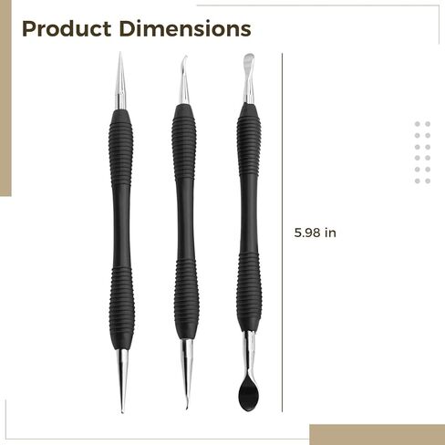 Leather Working Tool Set, 3-Piece Embossing & Carving Kit, Metal Burnishing Stamps, Double-Sided Stylus Tools For Diy Pattern Making in Saudi Arabia