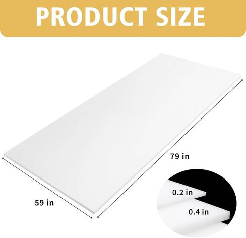 59"x 79" Inch High Density Foam Sheets, 35D Durable Craft Foam · Large Cushion Foam for Shipping, Packing, Mailing, DIY Projects, Cosplay, Protective Padding(0.4" 59"x 79",White) in Saudi Arabia