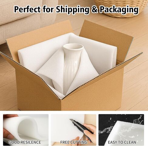 59"x 79" Inch High Density Foam Sheets, 35D Durable Craft Foam · Large Cushion Foam for Shipping, Packing, Mailing, DIY Projects, Cosplay, Protective Padding(0.4" 59"x 79",White) in Saudi Arabia