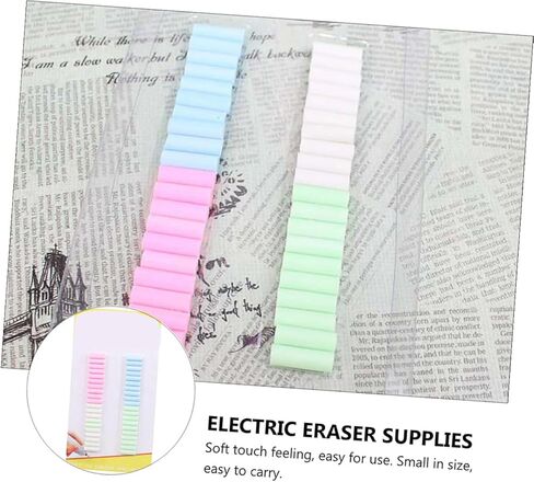 GALPADA 160pcs Electric Eraser Refills Soft Rubber Pencil Eraser Replacement Cores for Artists Students Office School Use with Capacity Easy to Replace Random Color in Saudi Arabia