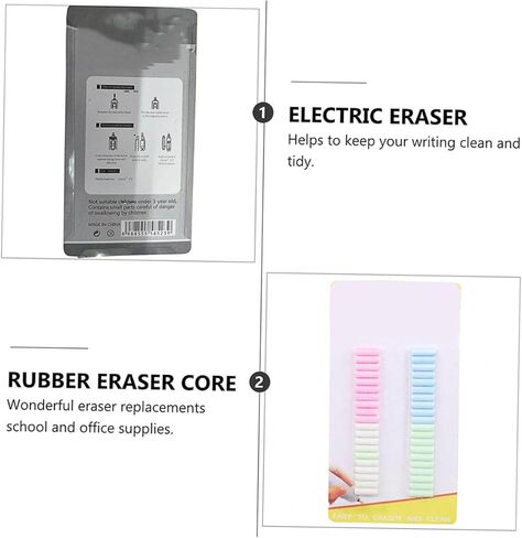 GALPADA 160pcs Electric Eraser Refills Soft Rubber Pencil Eraser Replacement Cores for Artists Students Office School Use with Capacity Easy to Replace Random Color in Saudi Arabia