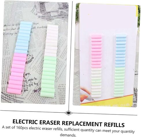 GALPADA 160pcs Electric Eraser Refills Soft Rubber Pencil Eraser Replacement Cores for Artists Students Office School Use with Capacity Easy to Replace Random Color in Saudi Arabia