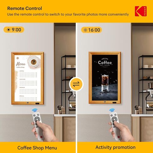 إطار صورة رقمي واي فاي خشبي من KODAK، إطار صور رقمي 32G 10.1 بوصة 1280x800 HD IPS شاشة تعمل باللمس، تدوير تلقائي، مشاركة الصور ومقاطع الفيديو عبر تطبيق KODAK، هدايا للأصدقاء والعائلة in Kuwait