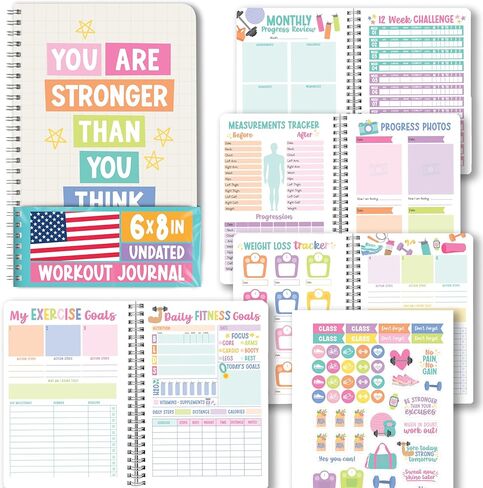 Workout Journal for Women - Health and Fitness Journal, Undated Workout Log Book for Women, Health and Fitness Planner 2026, Exercise Planner Weight Loss Tracker, Exercise Log Book in Saudi Arabia