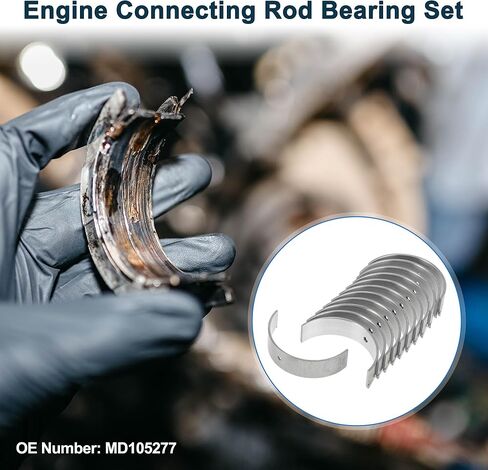 Connecting Rod Bearing Set No.MD105277 for Dodge Caravan 1991 Engine Rod Bearing Kit Metal Silver Tone 12 Pcs in Saudi Arabia