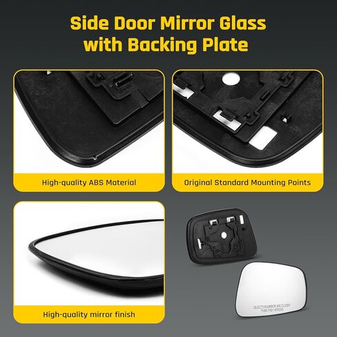56523 Passenger Side Door Mirror Glass with Backing Plate for (Non-heated) for 2005-2017 Nissan Frontier Pathfinder Xterra, Replaces 96365EA00A in Kuwait