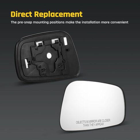 56523 Passenger Side Door Mirror Glass with Backing Plate for (Non-heated) for 2005-2017 Nissan Frontier Pathfinder Xterra, Replaces 96365EA00A in Kuwait