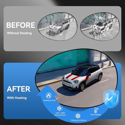 زجاج مرآة ساخن للسائق مناسب لميني كوبر 2007 2008 2009 2010 2011 2012 2013 2014 2015، استبدال مرآة الجانب الأيسر 51169803193 51162755626 in Kuwait