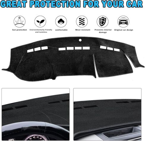 غطاء لوحة القيادة POSAID لسيارة دودج رام 1500 2500 3500 غطاء لوحة القيادة مناسب حسب الطلب 2010-2018 دودج رام واقي حصيرة داش، أسود in Kuwait