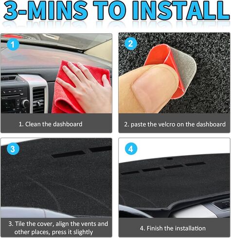 غطاء لوحة القيادة POSAID لسيارة دودج رام 1500 2500 3500 غطاء لوحة القيادة مناسب حسب الطلب 2010-2018 دودج رام واقي حصيرة داش، أسود in Kuwait