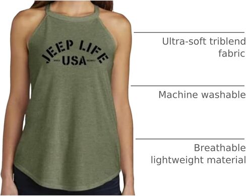 Jeep Life Rocker Tank Top Military Green Triblend for Women in Saudi Arabia