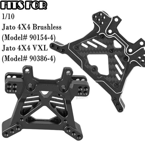 برج الصدمات الأمامي الخلفي RC / حامل الجناح / 9617T جزء ترقية غسالة الجناح لـ 1/10 Jato 4X4، Jato 4WD VXL، حوامل الصدمات من ألياف الكربون الألومنيوم / قفزات جبل الجناح لأعلى، أسود (#9033#9034#9046#9617) in Kuwait