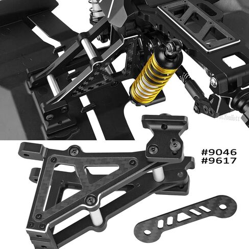 برج الصدمات الأمامي الخلفي RC / حامل الجناح / 9617T جزء ترقية غسالة الجناح لـ 1/10 Jato 4X4، Jato 4WD VXL، حوامل الصدمات من ألياف الكربون الألومنيوم / قفزات جبل الجناح لأعلى، أسود (#9033#9034#9046#9617) in Kuwait