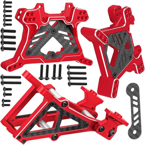 RC Front Rear Shock Tower/Wing Mount/9617T Wing Washer Upgrades Part for 1/10 Jato 4X4,Jato 4WD VXL,Aluminum Carbon Fibre Shock Mounts/Wing Mount Hops Up,Black(#9033#9034#9046#9617) in Saudi Arabia