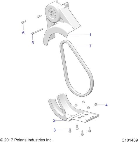Polaris Ranger Chain Guard, Lower, Plastic, Genuine OEM Part 5453539, Qty 1 in Saudi Arabia