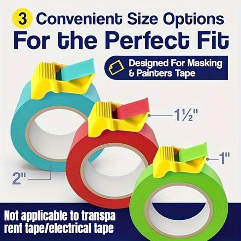 3PC One Set of Three Tape Tools: Packer, Divider and Cutter for Masking or Paper Tape to Boost Work Efficiency, 1Set in Saudi Arabia