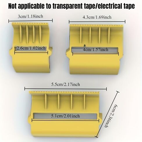 3PC One Set of Three Tape Tools: Packer, Divider and Cutter for Masking or Paper Tape to Boost Work Efficiency, 1Set in Saudi Arabia