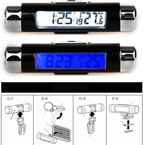 Cars Digital Clock,LCD Display Digital Car Clock Temperature Meter Gauges Automobile Clock Monitor with Backlights in Saudi Arabia