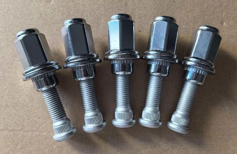 5PCS Grade 10.9 Wheel Studs 610-266 M12x1.5 Bolts & 47mm Height Chrome Lug Nuts Compatible with Toyota in Saudi Arabia