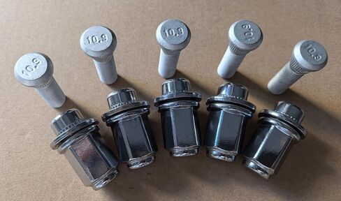 5PCS Grade 10.9 Wheel Studs 610-266 M12x1.5 Bolts & 47mm Height Chrome Lug Nuts Compatible with Toyota in Saudi Arabia