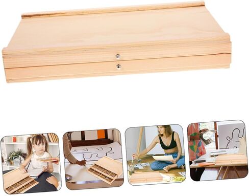 Zerodeko Wooden Art Marker Pen Storage Box with Portable Artist Toolbox for Sketching Pens and Painting Supplies Wood Organizer for Students and Outdoor Use in Saudi Arabia