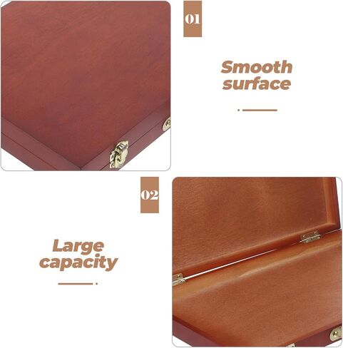 VILLCASE Wooden Pigment Box Portable Painting Pen Case Compact Art Supply Storage with Leak-resistant Design Multi-function Paint Box for Artists and Daily Use in Saudi Arabia