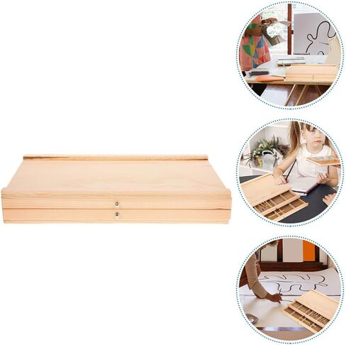 Portable Wooden Art Storage Organizer Box with Multiple for Artists Students Outdoor Sketching Supplies Holder in Saudi Arabia