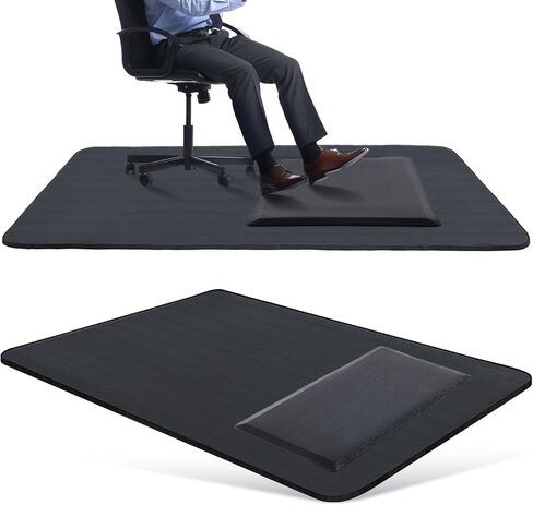 Nuanchu 2 Pcs Large Hard Floor Chair Mat and Anti Fatigue Mat Set Desk Rug for Rolling Chair on Hardwood Non Slip Anti Fatigue Rug for Standing Work Office Kitchen (47 x 35 Inches,29 x 17 Inches) in Saudi Arabia