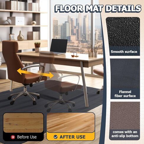 Nuanchu 2 Pcs Large Hard Floor Chair Mat and Anti Fatigue Mat Set Desk Rug for Rolling Chair on Hardwood Non Slip Anti Fatigue Rug for Standing Work Office Kitchen (47 x 35 Inches,29 x 17 Inches) in Saudi Arabia