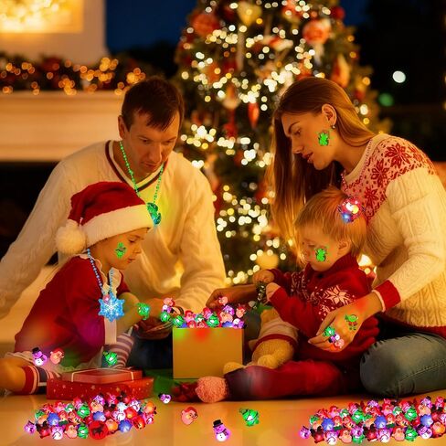 100 قطعة من هدايا حفلات الكريسماس، لوازم حفلات الكريسماس، توهج في الظلام، ألعاب كبيرة بإضاءة LED، أساور دائرية للأولاد والبنات، جوائز الفصول المدرسية، هدايا عيد الميلاد in Kuwait