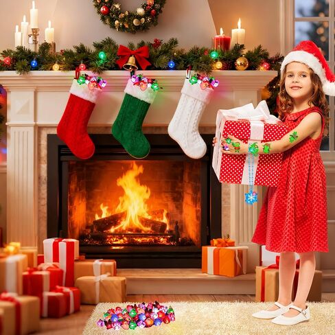 100 قطعة من هدايا حفلات الكريسماس، لوازم حفلات الكريسماس، توهج في الظلام، ألعاب كبيرة بإضاءة LED، أساور دائرية للأولاد والبنات، جوائز الفصول المدرسية، هدايا عيد الميلاد in Kuwait