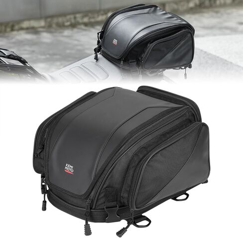 حقيبة ذيل KEMIMOTO 18-22L شريط سيسي قابل للتوسيع متوافق مع Can-Am Ryker 900/600/Sport/Rally Edition، 1680D Oxford+PU جلد مقاوم للماء/6 أشرطة قابلة للتعديل، حقيبة رف خلفي للسفر لمقعد الأمتعة in Kuwait