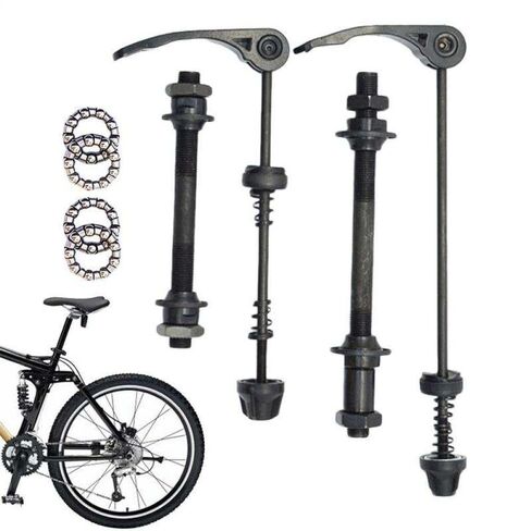 1 Set Bicycle Quick Release Skewers Front Rear Axles with 25mm 1/4 Hub Bearings Compatible with 6 7 8 Speed MTBs Bike Replacement Parts Tools in Saudi Arabia