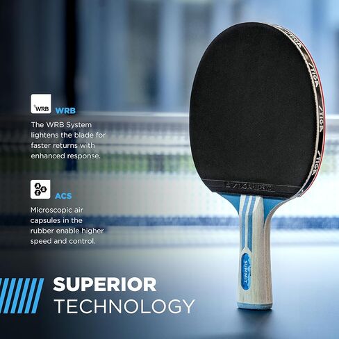 مجداف STIGA Phoenix Ping Pong - شفرة خفيفة للغاية مكونة من 5 طبقات - إسفنجة معتمدة للبطولة مقاس 2 مم - مقبض متوهج لتعزيز التحكم - مضرب تنس طاولة تنافسي للمتعة العائلية in Kuwait