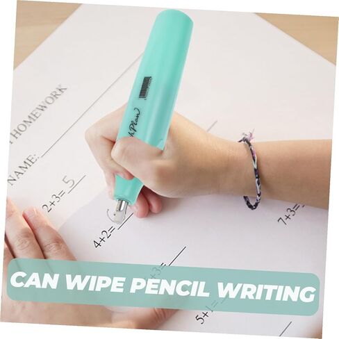 jojofuny Portable Electric Eraser for Students Sketching and Drawing Compact and Quiet School Stationery Battery Operated Decorative Eraser for Art and Office Use Green in Saudi Arabia