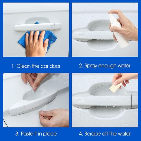 8PCS Car Door Handle Protector Clear Bumper Trim Guard Protectors Cup Sticker, Waterproof Anti-Scratch Door Handle Paint Protection Film, Universal for Most Car in Saudi Arabia