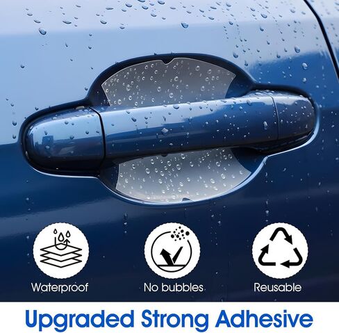 8PCS Car Door Handle Protector Clear Bumper Trim Guard Protectors Cup Sticker, Waterproof Anti-Scratch Door Handle Paint Protection Film, Universal for Most Car in Saudi Arabia