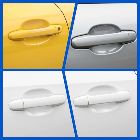 8PCS Car Door Handle Protector Clear Bumper Trim Guard Protectors Cup Sticker, Waterproof Anti-Scratch Door Handle Paint Protection Film, Universal for Most Car in Saudi Arabia