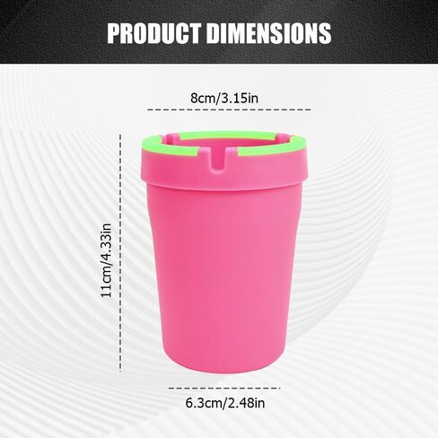 Glow in The Dark Ashtray, Car Ashtray, Cigarette Self-Extinguishing Car Cup Holder Ashtrays with Lid, Universal Portable Mini Vehicle Cigarette Trash Can Auto Accessories for Cars (Pink) in Saudi Arabia