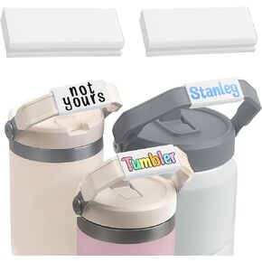 Personalized Blank Name Plates for Stanley Tumbler Handle, Name Tag for 20 30 40 64 Oz IceFlow Flip Straw Cup, Ideal Water Bottle ID Accessories（2PCS, White） in Saudi Arabia