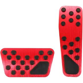 غطاء دواسة من سبائك الألومنيوم لسيارة دودج 2009-2023 تشارجر تشالينجر كرايسلر 300 300c بدون حفر فرامل ألومنيوم وأغطية دواسة الوقود ~ أحمر in Kuwait