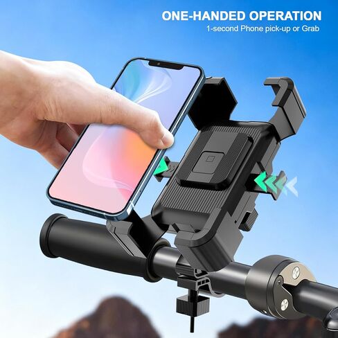 Bike Phone Mount Holder, Motorcycle Phone Mount, 3rd-Gen Anti Vibration for Scooter, E-Bicycle, Durable Phone Holder Handlebar[1s Release] Suitable for Smartphones 4.7-7.1", in Saudi Arabia